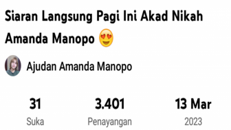 CEK FAKTA : Siaran Langsung Pagi Ini Akad Nikah Amanda Manopo, Hoaks?