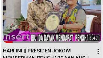 Cek Fakta, Presiden Jokowi Berikan Penghargaan Khusus pada Ibu Ida Dayak, Benarkah?