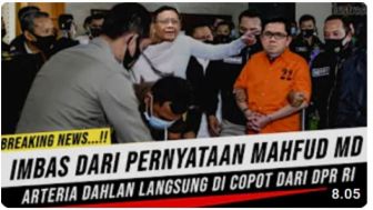 CEK FAKTA: Imbas Pernyataan Mahfud MD, Arteria Dahlan Dicopot dari Kursi Anggota DPR RI, Benarkah?