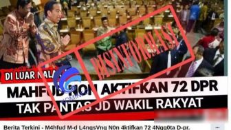 CEK FAKTA : Di Luar Nalar, Mahfud MD Nonaktifkan 72 Anggota DPR, Tak Pantas Jadi Wakil Rakyat