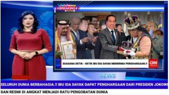 CEK FAKTA: Presiden Jokowi Berikan Penghargaan Kepada Ibu Ida Dayak, dan Diangkat Menjadi Ratu Pengobatan Dunia?