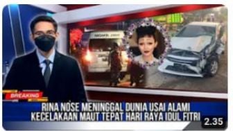 CEK FAKTA: Innalillahi, Rina Nose Meninggal Dunia Usai Alami Kecelakaan Maut Saat Mudik Lebaran, Benarkah?