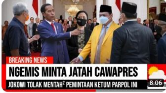 CEK FAKTA: Ngemis Minta Jatah Cawapres Jokowi Tegas Tolak Permintaan Partai Ini, Benarkah?