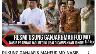 CEK FAKTA: Dukung Ganjar dan Mahfud MD, Begini Nasib Prabowo Usai Dicampakan Jokowi, Benarkah?