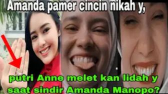 CEK FAKTA: Putri Anne Julurkan Lidah Saat Amanda Manopo Pamerkan Cincin Pernikahannya dengan Arya Saloka