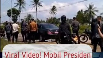 Bikin Ngakak! Momen Mobil Presiden Nyangkut di Jalanan Lampung, Warga Apalagi Kami Tiap Hari Lewat Sini