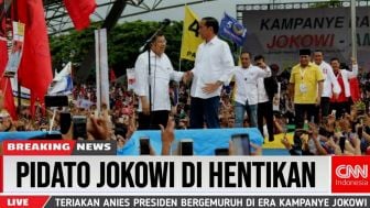 CEK FAKTA: Pidato Jokowi Dihentikan dan Dipenuhi Teriakan Anies Presiden