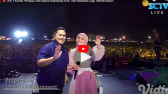 CEK FAKTA: LIVE, Konser Perdana Lesti Kejora Didampingi Erick Thohir Bawakan Lagu Insan Biasa