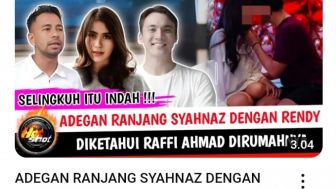 CEK FAKTA: Adegan Ranjang Syahnaz dan Rendy di Rumahnya Diketahui Raffi Ahmad, Benarkah?