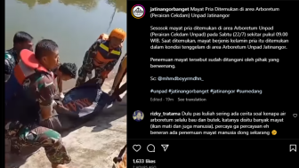 Geger! Mayat Pria Ditemukan di Perairan Arboretum Unpad Jatinangor