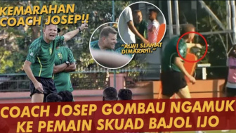 Momen Kemarahan Josep Gombau yang Tersulut Emosi pada Pemain Persebaya Surabaya Ini Saat Sesi Latihan