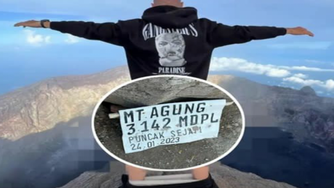 Viral Banget, Pelecehan, Bule Melepas Celana di Kawasan Suci Gunung Agung Bali, Infonya Demi Konten?