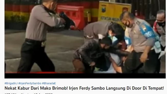 Ferdy Sambo Ditembak Saat Berusaha Kabur dari Mako Brimob? Simak Faktanya