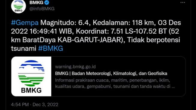 Dampak Gempa Magnitudo 6.1 Garut, BNPB Laporkan Kerusakan Dan Korban