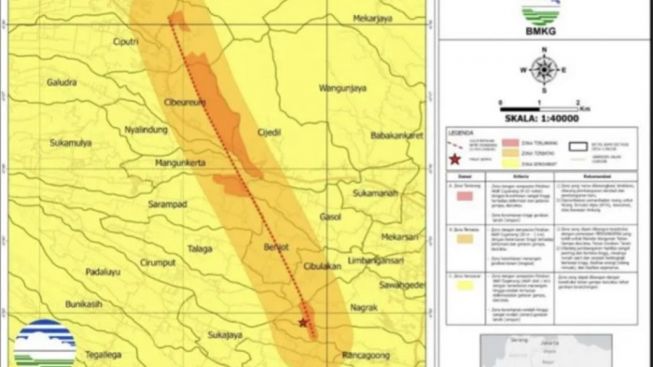 BMKG Terbitkan Peta Bahaya Gempa Cianjur Dipicu Patahan Cugenang, 12 Desa Masuk Zona Terlarang