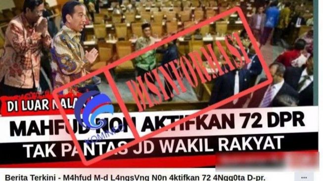 CEK FAKTA : Di Luar Nalar, Mahfud MD Nonaktifkan 72 Anggota DPR, Tak Pantas Jadi Wakil Rakyat