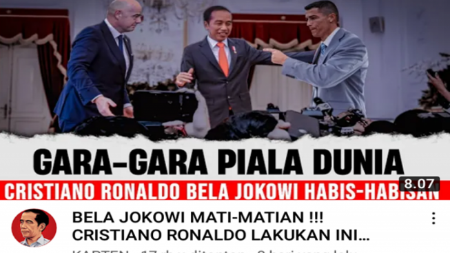 CEK FAKTA : Hebat, Dicopot Jadi Tuan Rumah Piala Dunia U20, Cristiano Ronaldo Mati-matian Bela Jokowi, Disinformasi?