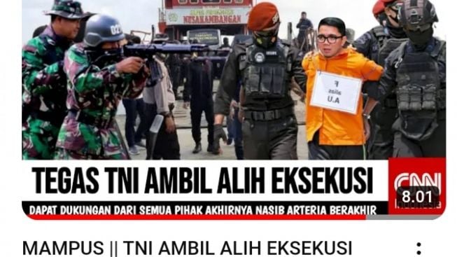 CEK FAKTA: Didukung 350 Pihak, TNI Akhirnya Ambil Alih Eksekusi Arteria Dahlan, Benarkah?