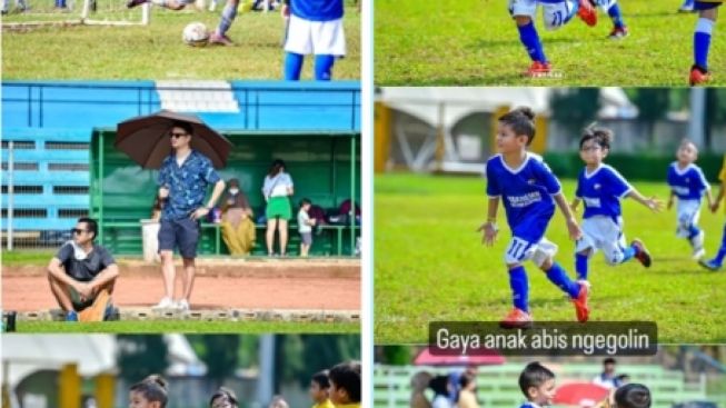 Tak Terpengaruh Isu Selingkuh, Christian Sugiono dan Titi Kamal Kompak Unggah Momen Anak Main Bola