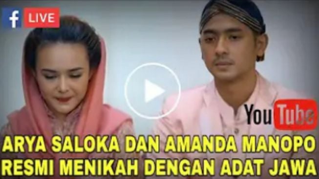 CEK FAKTA: Hari Ini Live di YouTube, Amanda Manopo dan Arya Saloka Resmi Menikah dengan Adat Jawa