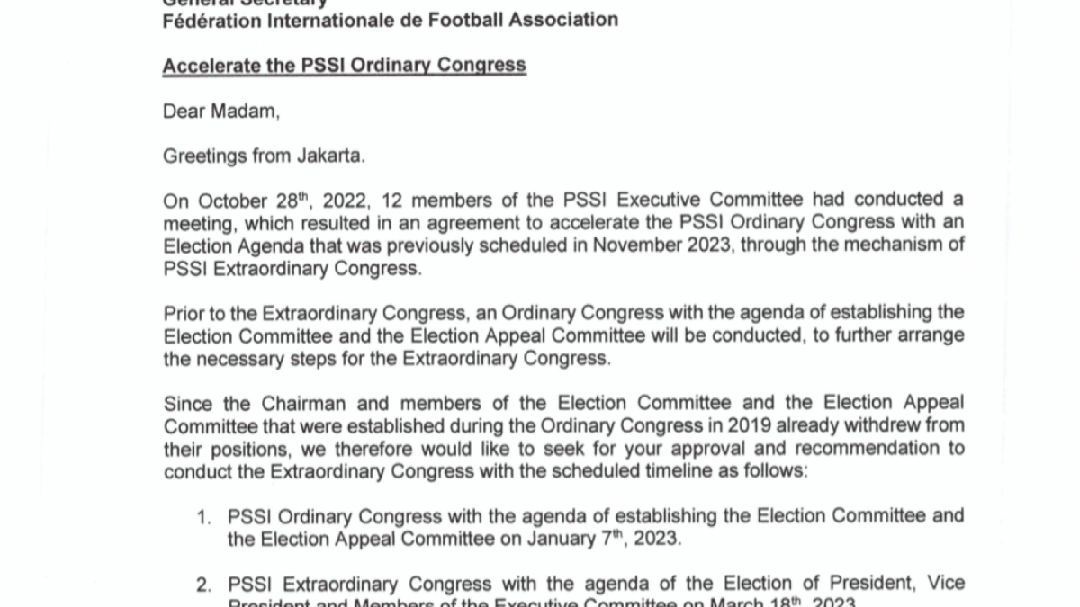 Isi surat PSSI kepada FIFA. [(PSSI)]