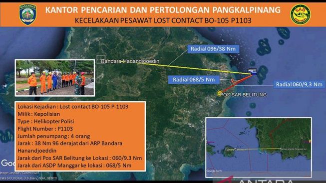 Polri Selidiki Helikopter Polisi Hilang Kontak di Bangka Belitung