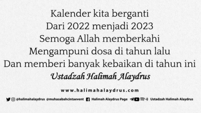 Resolusi Tahun 2023 Versi Ustadzah Halimah Alaydrus Bagi Umat Muslim, Memiliki Dunia Tanpa Mengejarnya
