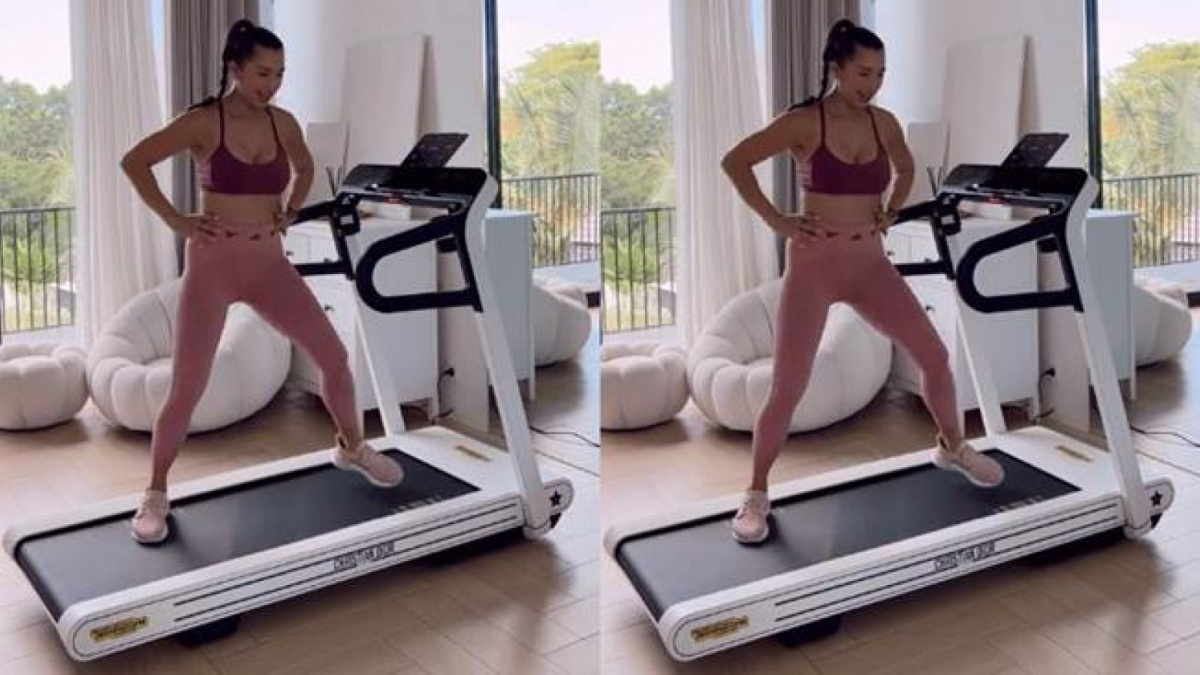 Jennifer Bachdim olahraga di rumah [TikTok/@jenniferbachdim]