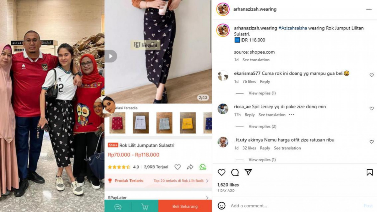 Outfit Azizah Salsha, istri Pratama Arhan [Instagram/@arhanazizah.wearing]