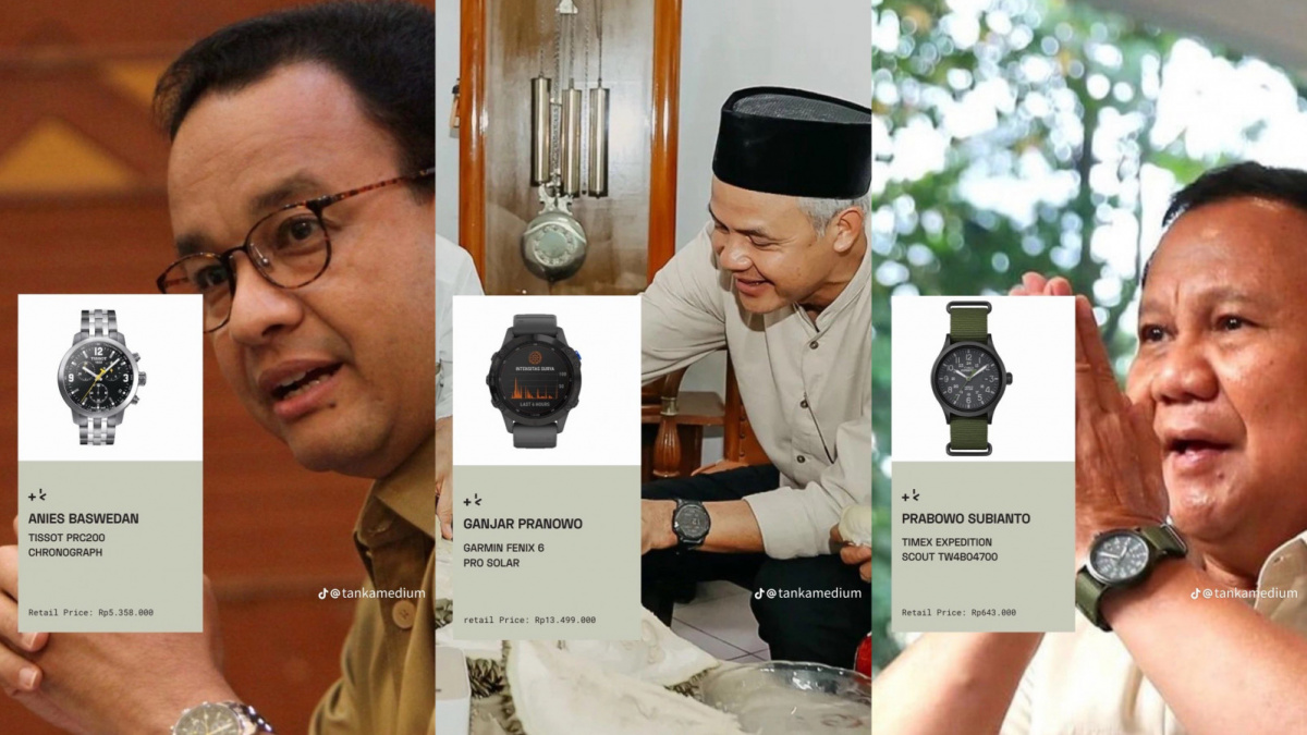 Adu mewah jam tangan bacapres dan bacawapres 2024 [TikTok/@tankamedium]