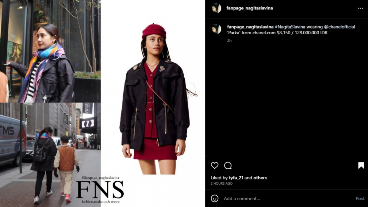 Nagita Slavina pakai jaket Rp128 juta [Instagram/fanpage_nagitaslavina]