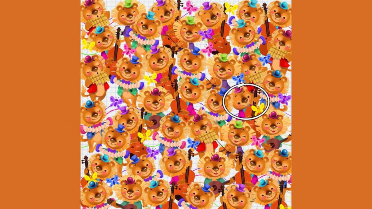 Ilustrasi jawaban gambar tes IQ, menemukan boneka beruang dalam waktu 10 detik. [Educadores Live]