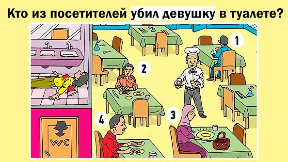 Tes IQ, cari tahu siapa orang yang telah membunuh wanita yang tergeletak di dalam toilet? [Ewe Ru]