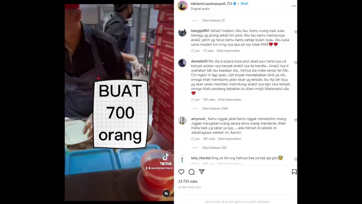 Sekalinya Makan Nikita Mirzani Beli Pizza Rp 10 Juta Untuk 700 Tahanan