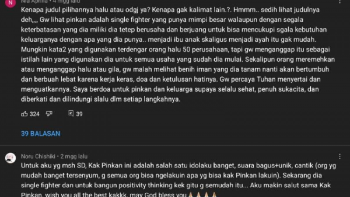 Dukungan netizen terhadap Pinkan Mambo yang mengalami masa lalu cukup sulit. [YouTube dr. Richard Channel]