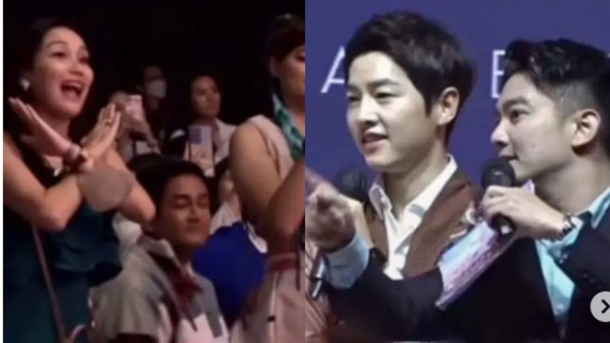 Ayu Ting Ting silangkan tangan sebagai sangkalan dari pernyataan Boy William yang mengaku pacarnya kepada Song Joong Ki. [Instagram]