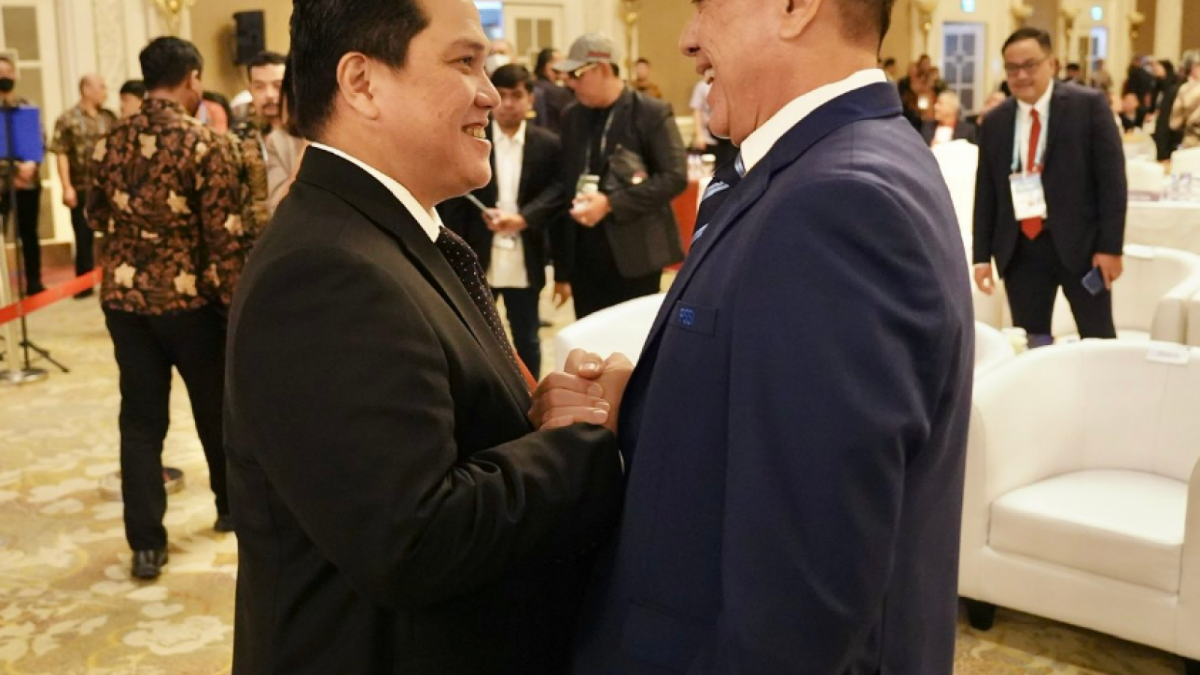 Calon Ketua Umum PSSI Erick Thohir bertemu M Irawan Ketua Umum PSSI [twitter@erickthohir]