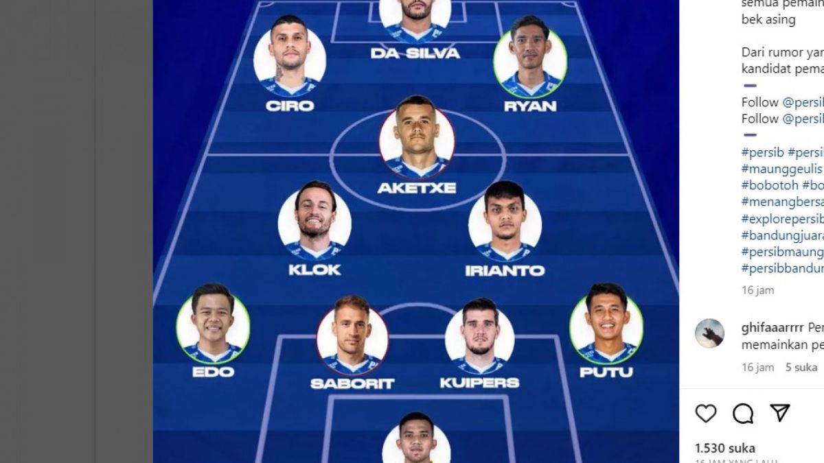 Starting XI Persib di musim 2023/2024 jika semua rumor terbukti benar. [@persib.stats]