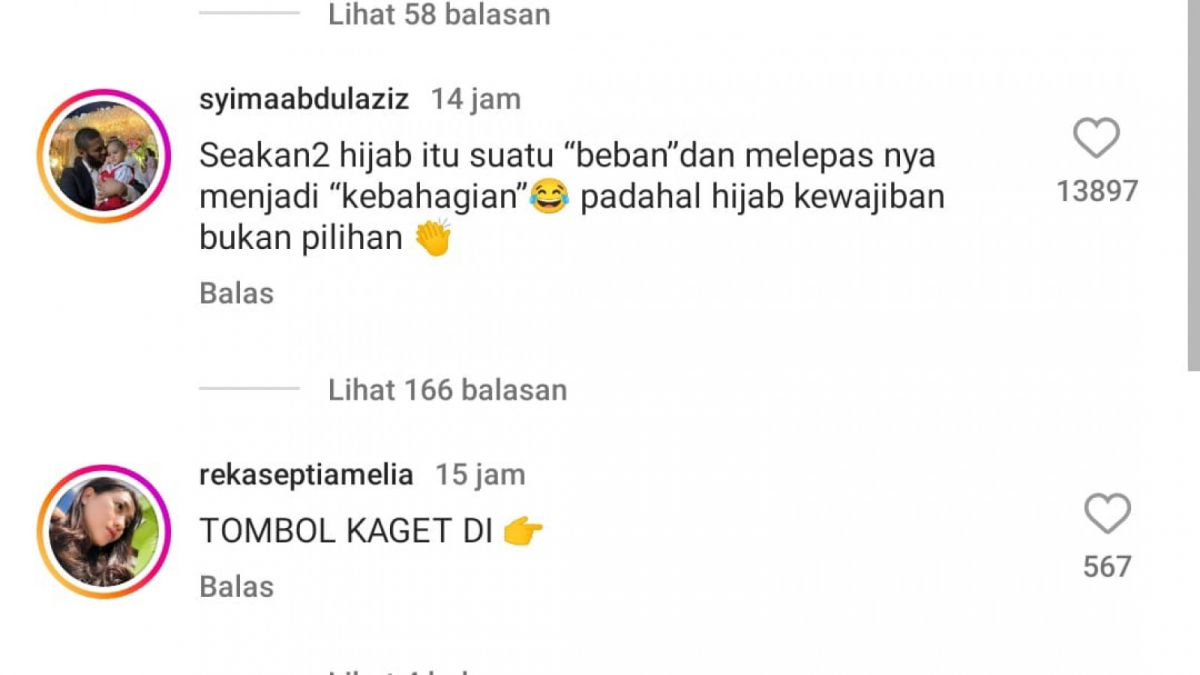 Komentar warganet pada unggahan Nathali Holscher. (Instagram)