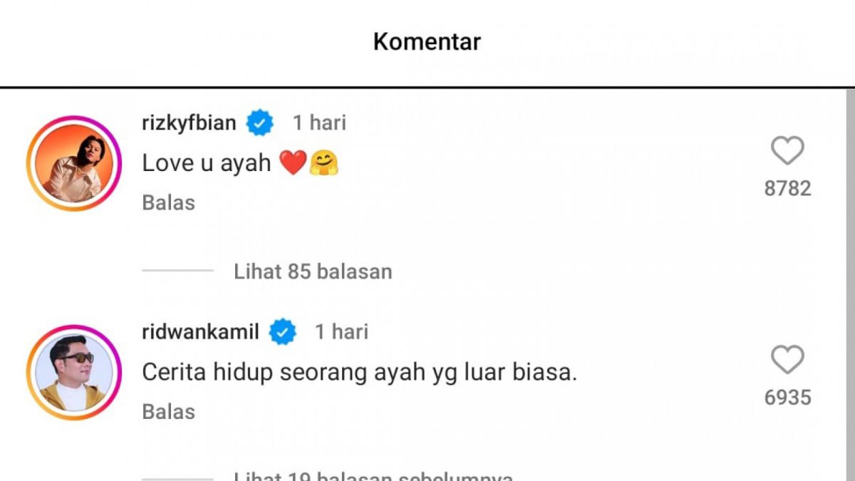 Komentar Ridwan Kamil pada postingan Instagram Sule. [Instagram/ferdinan_sule]