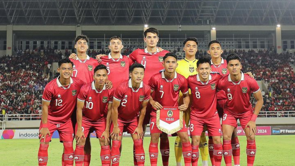 Pose pemain Timnas Indonesia U-23 saat membantai Taiwan U-23 di fase Grup K Kualifikasi Piala Asia U-23 2024. [Instagram/@timnas.indonesia]