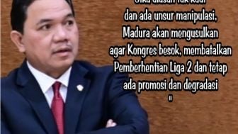 Keputusan Exco Bisa Dianulir Melalui Kongres PSSI, Bos Madura United Sebut Akan Lakukan Ini demi Liga 1 dan Liga 2