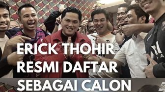 Resmi Mendaftar Sebagai Calon Ketua Umum PSSI, Erick Thohir Didampingi Raffi Ahmad, Kaesang, Atta, Baim Wong hingga Bos Persib Teddy Tjahjono