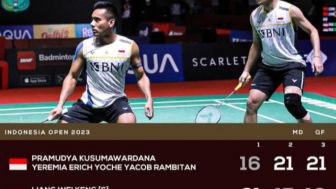 Unbelievable Pramudya/Yeremia Melangkah ke Semi Final Indonesia Open 2023, Selebrasi Penuh Haru