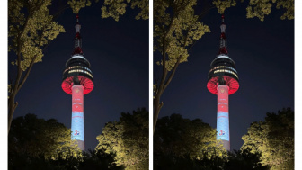 Bikin Haru, Namsan Tower Berwarna Merah Putih Rayakan HUT RI ke-78