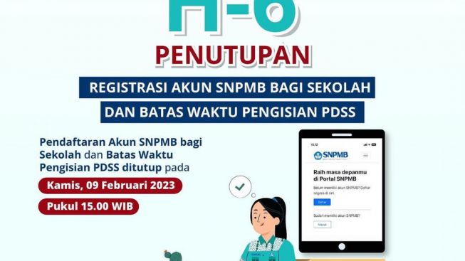 Penutupan Registrasi Akun SNPMB 2023 bagi Sekolah Tinggal 5 Hari Lagi!