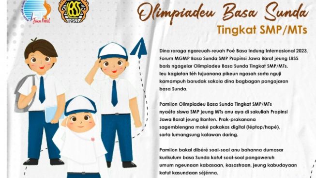 Deadline Hari Ini, Olimpiade Bahasa Sunda Tingkat SMP/MTs Tahun 2023 Se-Jawa Barat dan Banten, Hadiah Jutaan