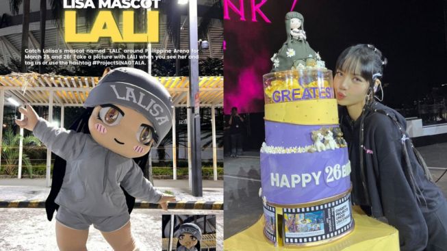 Dikejutkan Kue Ukuran Besar dari BLINK, Lisa Blackpink Merayakan Ulang Tahun di Manila